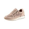 Sneaker CAPRICE Gr. 38, beige (sand), Damen, Veloursleder, Mesh, Lederimitat, Veloursleder, Schuhe