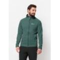 Fleecejacke JACK WOLFSKIN "ALPGRAT HOODED FZ M" Gr. XXXL (60), grün (jade, green) Herren Jacken