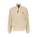 Sweatjacke LERROS "LERROS Strukturierte Sweatjacke mit Details", Herren, Gr. L, beige (light dune beig), 95% Baumwolle, 5% Nylon, Sweatjacken