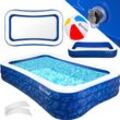 KESSER® Aufblasbarer Pool Familienpool für Kinder und Erwachsene Gartenschwimmbad Familienschwimmbad Sommer Planschbecken Füllmenge Kinderfreundlich Entwässerungslöcher