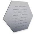 Hexagon Alu-Dibond Poster Silber Metalloptik Was du heute kannst besorgen Zitat Schriftzug 35x30cm