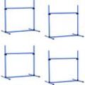 Agility Hürdenset Slalom Stangen Hunde Training Set 4 x Hürden, Kunststoff, Blau, 99x65x94cm - Pawhut