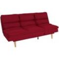 Neuwertig] Schlafsofa HHG 368, Gästebett Schlafcouch Couch Sofa, Schlaffunktion Liegefläche 180x110cm Stoff/Textil bordeaux