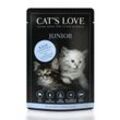 CAT'S LOVE Katzenfutter Katze Junior in Gelee Kalb mit Eierschalen & Lachsöl 24x85 g