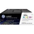 HP Original 305A Toner cyan, magenta, gelb (CF370AM) 3er Set Dreierpack