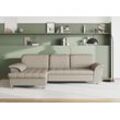 Ecksofa DOMO COLLECTION "Franzi Steppung im Sitzbereich B7T/H: 278/162/80 cm, L-Form", braun (schlamm), B:278cm H:80cm T:171cm, Flachgewebe (100% Polyester), Chenille (100% Polyester), Sofas, wahlweise mit Bettfunktion, Bettkasten und Kopfteilverstellung