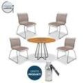 Houe Set aus CIRCLE Dining Table und 4x CLICK Dining Chair ohne Armlehnen