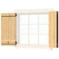 Fensterladen LASITA MAJA, beige (natur), B:88cm H:88cm T:3cm, Holz, Fensterläden