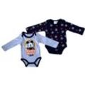 Disney Baby Strampler 2x Mickey Mouse Disney Baby Jungen Body Set Doppelpack Hellgrau + Navy 3 6 9 12 18 Monate Gr.62 68 74 80 86cm