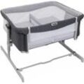 Beistellbett CHICCO "Next2me Zwillinge" Gr. B/H: 98cm x 62cm, kein Härtegrad, grau (magnet grau) Baby Babybetten