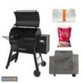 Traeger IRONWOOD 885 Pellet Grill schwarz inkl. Abdeckhaube, Ablaufblech-Schutzfolie und Hartholz Pellets Cherry 9 kg