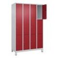 CP Schließfachschrank Classic Plus lichtgrau, rubinrot 080010-403 S10001, 12 Schließfächer 120,0 x 50,0 x 195,0 cm