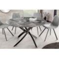 riess-ambiente Esstisch ALPINE 120cm taupe / schwarz (Einzelartikel, 1-St), Keramik · Glas · Metall · rund · Marmor-Design · 6 Personen · Modern