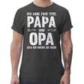 Shirtracer T-Shirt Ich habe zwei Titel Papa und Opa Geschenk I Bester Papi und Opi Vatertag Geschenk für Papa