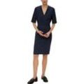 Minikleid S.OLIVER BLACK LABEL, Damen, Gr. 40, N-Gr, blau, Obermaterial: 47% Polyester, 47% Viskose, 6% Elasthan, unifarben, klassisch, regular fit mini, V-Ausschnitt, Halbarm, Kleider, in Mini-Länge