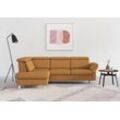 Ecksofa SIT & MORE "Arngast L-Form", gelb (curry), B:245cm H:84cm T:194cm, Sofas, inklusive Kopfteilverstellung und Federkern