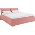 Polsterbett TOM TAILOR HOME "SOFT PILLOW", rosa (blush tbo 27), B:184cm H:95cm L:236cm, Struktur fein TBO (100% Polyester), Betten, mit Kopfteil in Kissenform, wahlweise mit Lattenrost und Matratze