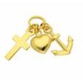 Kette mit Anhänger ADELIA´S "333 Gold Glaube-Liebe-Hoffnung" Halsketten Gr. Gelbgold 333, goldfarben (gold) Damen Ketten mit Anhänger Schmuckset - Set Halskette