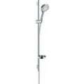 Brausegarnitur HANSGROHE "Raindance Select S" Brausegarnituren silberfarben (chrom) 12cm, PowderRain mit Duschstange 90cm, chrom