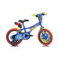 Kinderfahrrad DINO "Sonic" Gr. 30, blau, Fahrräder, Kinder, 30cm, 16 Zoll (40,64cm), mit Stützrädern, Trinkflasche und Frontschild