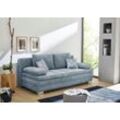 Schlafsofa JOCKENHÖFER GRUPPE "Lincoln", blau (aqua), B:203cm H:85cm T:106cm, Sofas, mit Bettfunktion und Bettkasten, als Dauerschläfer geeignet, Topseller