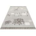 Kinderteppich ESPRIT "Kids Lucky Zoo 2.0" Teppiche Gr. B/L: 200 cm x 290 cm, 13 mm, 1 St., grau Kinder Zoo Motiv Teppich