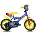 Kinderfahrrad DINO "Feuerwehrmann Sam 12 Zoll" Gr. 21, blau, Fahrräder, Kinder, 21cm, 12 Zoll (30,48cm), mit Stützrädern, Trinkflasche und Frontschild