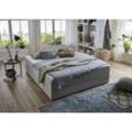 Boxbett "Lucy", grau (hellgrau), B:160cm L:200cm, Bezug Bettbox und Obermatratze: Strukturstoff (90% Polyester, 10% Nylon), Topper: Jersey (100% Polyester), ATLANTIC HOME COLLECTION, Komplettbetten, Boxspringbett, ohne Kopfteil, frei im Raum stellbar, mit Bettkasten