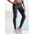 Funktionsleggings LASCANA ACTIVE "-Sportleggings" Gr. XS (32/34), N-Gr, schwarz Damen Hosen im Allover-Druck