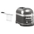 KITCHENAID Toaster "Artisan 5KMT2204EMS MEDALLION-SILBER", silber (medallion, silber), B:18cm H:22,5cm T:33cm, Toaster, mit Sandwichzange