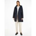 Parka TOMMY HILFIGER "ESSENTIAL COTTON BLEND PARKA" Gr. 40, blau (desert_sky) Damen Jacken Lange mit Sturmriegel hinten