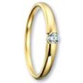 Diamantring ONE ELEMENT "0.09 ct Diamant Brillant Ring aus 585 Gelbgold" Fingerringe Gr. 48, mit Diamant, Gelbgold 585-Diamanten, goldfarben (gold) Damen Gold Schmuck