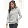 Kapuzensweatshirt BENCH. LOUNGEWEAR Gr. 32/34, grau (hellgrau, meliert), Damen, Graumeliert (Obermaterial): 90% Baumwolle, 10% Polyester, meliert, Sweatshirts, mit glänzender Logostickerei, Loungeanzug, Hoodie