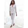 Pyjama VIVANCE DREAMS Gr. 32/34, rosa (hellrosa), Damen, Single Jersey, Obermaterial: 50% Baumwolle, 50% Viskose, unifarben, Homewear-Sets, mit floralem Druck