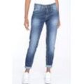 Relax-fit-Jeans GANG "94AMELIE" Gr. 26 (34), N-Gr, blau (denim rock authentic (mid blau)), Damen, Denim/Jeans, Obermaterial: 65% Baumwolle, 22% Polyester, 11% Viskose, 2% Elasthan, unifarben, leichte Abriebeffekte, Jeans, perfekter Sitz durch Elasthan-Anteil, Topseller