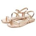 Sandale LASCANA Gr. 36, goldfarben Damen Schuhe Sandalette, Sommerschuh aus Leder mit modischer Metallic-Optik