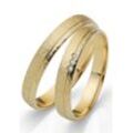 Trauring FIRETTI "Schmuck Geschenk Gold 750 Hochzeit Ehering "LIEBE"" Fingerringe Gr. 50, ohne Brillanten, Gelbgold 375, 3,5 mm, goldfarben (gelbgoldfarben) Made in Germany, wahlweise mit oder ohne Brillanten