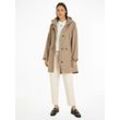 Parka TOMMY HILFIGER "ESSENTIAL COTTON BLEND PARKA" Gr. 46, beige Damen Jacken Lange mit Sturmriegel hinten