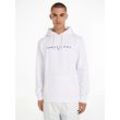 Kapuzensweatshirt TOMMY JEANS "TJM REG LINEAR LOGO HOODIE EXT" Gr. S, weiß (white) Herren Sweatshirts mit Kordel