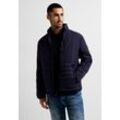 Steppjacke STREET ONE MEN, Herren, Gr. L (52), blau (deep night blau), Stoff, Obermaterial: 100% Polyester, Futter: 100% Polyester, Füllung: 100% Polyester, unifarben, casual, gerade hüftlang, hoch geschlossener Ausschnitt, Langarm Bündchen, Jacken, mit Brusttasche