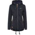 Funktionsjacke RAGWEAR "ZUZKA" Gr. XS (34), blau (2028 navy zuzka o uni) Damen Jacken Übergangsjacken stylische Übergangs-Outdoor-Jacke Water repellent coating