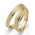 Trauring FIRETTI "Schmuck Geschenk Gold 750 Hochzeit Ehering "LIEBE"" Fingerringe Gr. 50, 0,015 ct SI = kleine Einschlüsse mit Brillanten, Gelbgold 375, 3,5 mm, goldfarben (gelbgoldfarben) Made in Germany, wahlweise mit oder ohne Brillanten