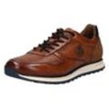 Sneaker BUGATTI Gr. 44, braun (cognac) Herren Schuhe Schnürhalbschuhe mit Hand Finish, Freizeitschuh, Halbschuh, Schnürschuh