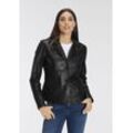 Lederjacke GIPSY "Mya" Gr. 36/S, schwarz (black) Damen Jacken im modischem Blazer-Stil mit Reverskragen