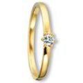 Diamantring ONE ELEMENT "0.09 ct Diamant Brillant Ring aus 585 Gelbgold" Fingerringe Gr. 48, mit Diamant, Gelbgold 585-Diamanten, goldfarben (gold) Damen Gold Schmuck