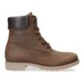 Schnürboots PANAMA JACK Gr. 36, grau (taupe used) Damen Schuhe mit weich gepolstertem Schaftrand