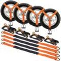 Mophorn - vevor Unterlegkeil-Spanngurt-Set, 5,08 x 243,84 cm Spanngurte Autotransport, 4-teiliges Anhänger-Spannsystem 5000 kg Bruchlastkeit, ATVs,