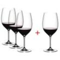 Riedel - Vinum Weingläser, Cabernet / Merlot, transparent, 610 ml (3+1 gratis)