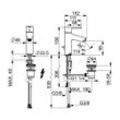 Hansa Vantis XL Einhebelmischer Waschtischbatterie, Niederdruck 5246 Ablaufgarnitur mit Zugstange Ausladung 114mm Chrom Pinhebel 52461167