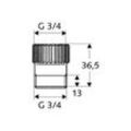 Schell Schlauchplatz-Sicherung für Geräteanschlussarmatur, 3/4", Chrom 286050699